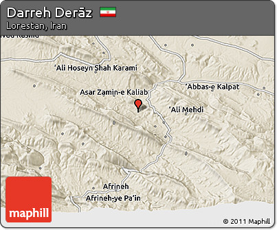 Shaded Relief 3D Map of Darreh Derāz