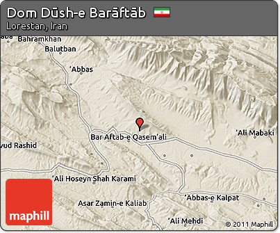 Shaded Relief 3D Map of Dom Dūsh-e Barāftāb