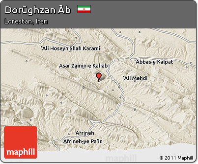 Shaded Relief 3D Map of Dorūghzan Āb