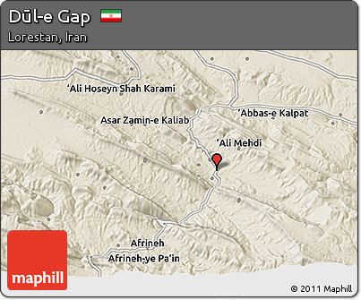 Shaded Relief 3D Map of Dūl-e Gap