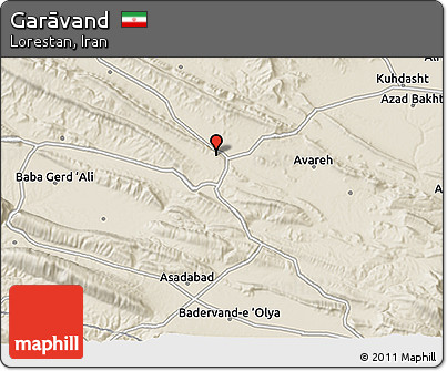 Shaded Relief 3D Map of Garāvand