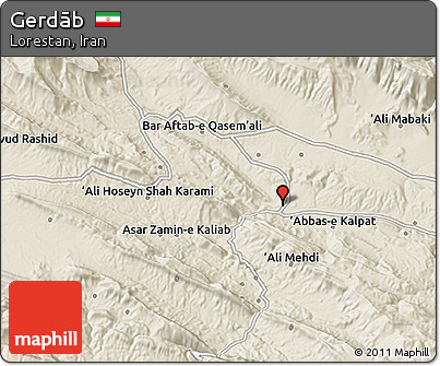 Shaded Relief 3D Map of Gerdāb