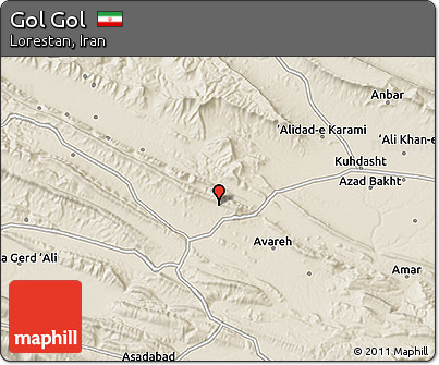 Shaded Relief 3D Map of Gol Gol