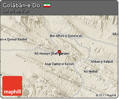 Shaded Relief 3D Map of Golābān-e Do
