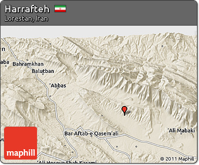 Shaded Relief 3D Map of Harrafteh