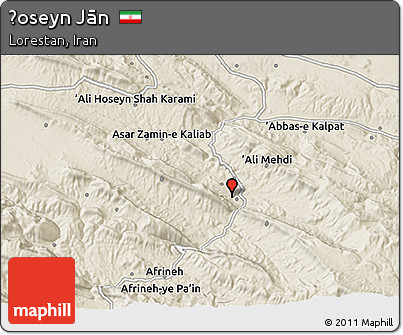 Shaded Relief 3D Map of Ḩoseyn Jān