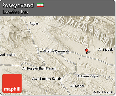 Shaded Relief 3D Map of Ḩoseynvand