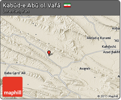 Shaded Relief 3D Map of Kabūd-e Abū Ol Vafā
