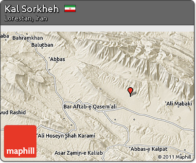 Shaded Relief 3D Map of Kal Sorkheh