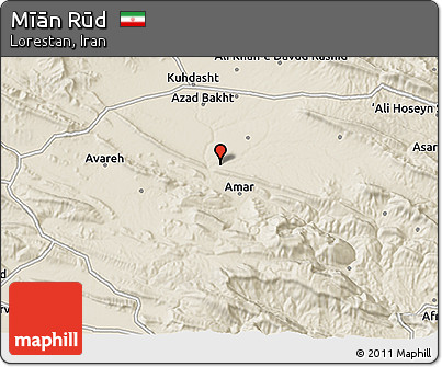 Shaded Relief 3D Map of Mīān Rūd