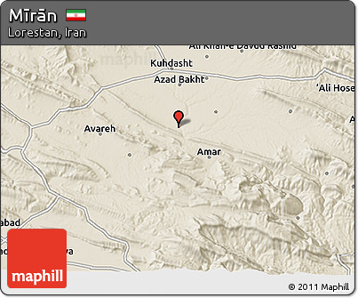 Shaded Relief 3D Map of Mīrān