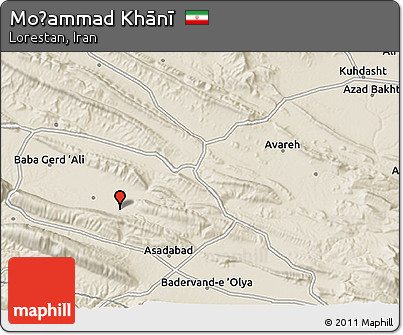 Shaded Relief 3D Map of Moḩammad Khānī