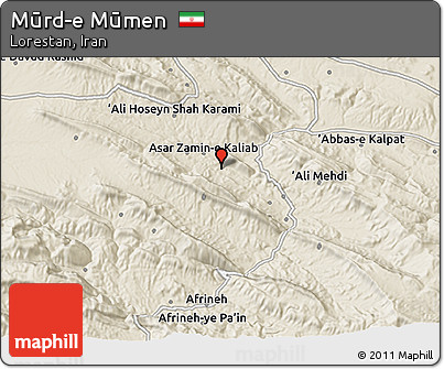 Shaded Relief 3D Map of Mūrd-e Mūmen