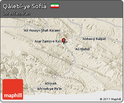 Shaded Relief 3D Map of Qālebī-ye Soflá