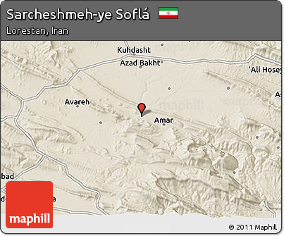 Shaded Relief 3D Map of Sarcheshmeh-ye Soflá