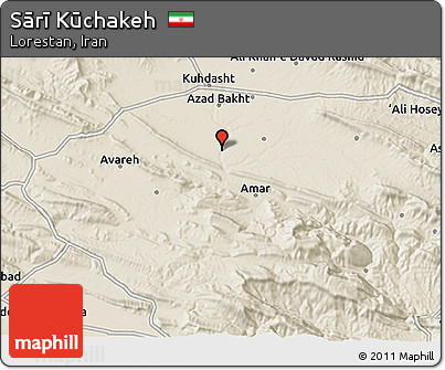 Shaded Relief 3D Map of Sārī Kūchakeh