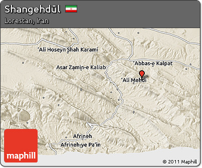 Shaded Relief 3D Map of Shangehdūl