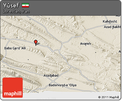Shaded Relief 3D Map of Yūsef