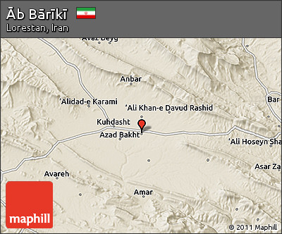 Shaded Relief 3D Map of Āb Bārīkī