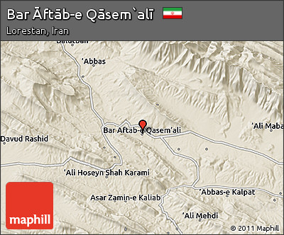Shaded Relief 3D Map of Bar Āftāb-e Qāsem`alī