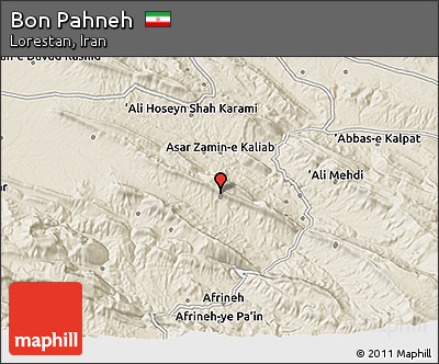 Shaded Relief 3D Map of Bon Pahneh