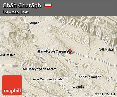 Shaded Relief 3D Map of Chāh Cherāgh