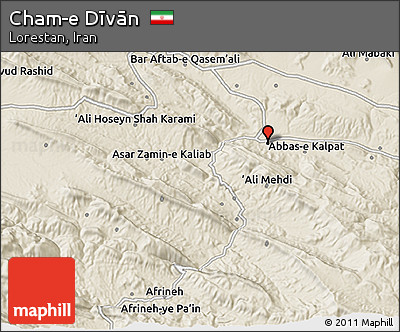 Shaded Relief 3D Map of Cham-e Dīvān