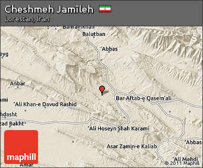 Shaded Relief 3D Map of Cheshmeh Jamīleh