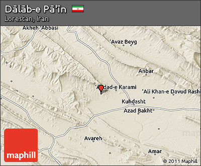 Shaded Relief 3D Map of Dālāb-e Pā'īn