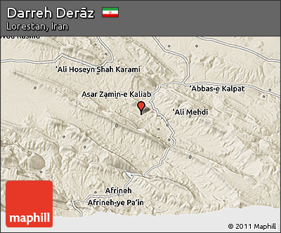 Shaded Relief 3D Map of Darreh Derāz