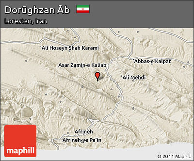 Shaded Relief 3D Map of Dorūghzan Āb