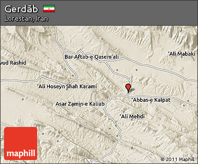 Shaded Relief 3D Map of Gerdāb