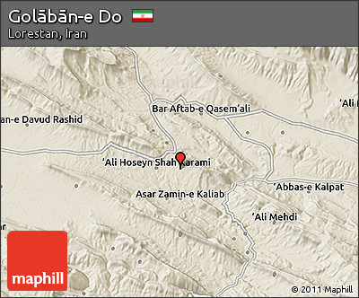 Shaded Relief 3D Map of Golābān-e Do