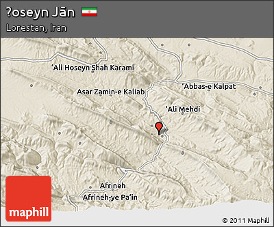 Shaded Relief 3D Map of Ḩoseyn Jān
