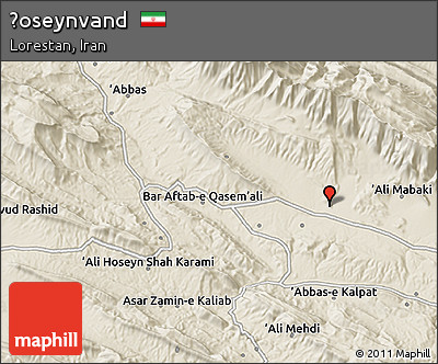 Shaded Relief 3D Map of Ḩoseynvand