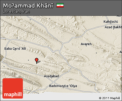 Shaded Relief 3D Map of Moḩammad Khānī