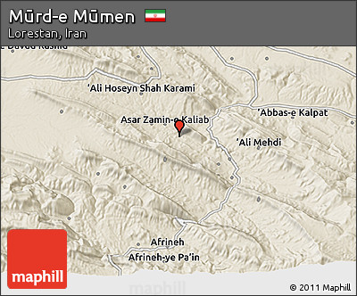 Shaded Relief 3D Map of Mūrd-e Mūmen