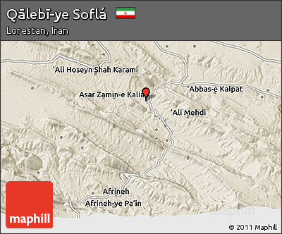 Shaded Relief 3D Map of Qālebī-ye Soflá