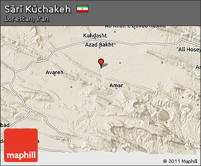 Shaded Relief 3D Map of Sārī Kūchakeh
