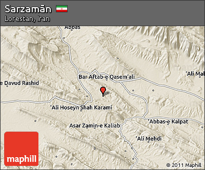 Shaded Relief 3D Map of Sarzamān