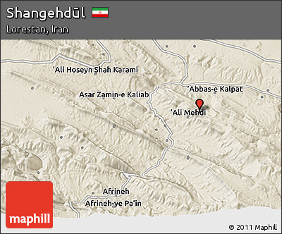Shaded Relief 3D Map of Shangehdūl