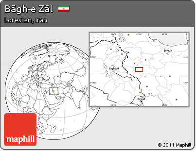 Blank Location Map of Bāgh-e Zāl