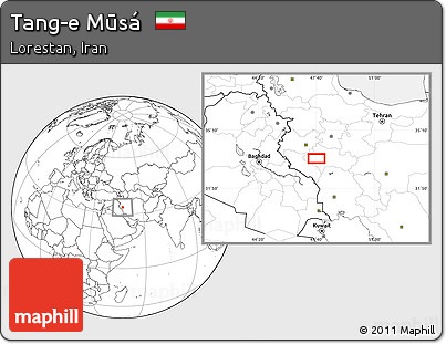 Blank Location Map of Tang-e Mūsá