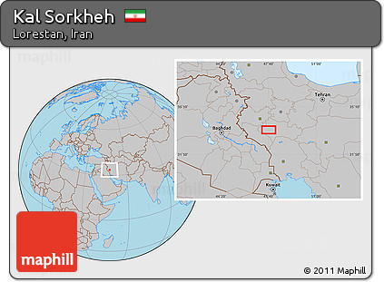 Gray Location Map of Kal Sorkheh