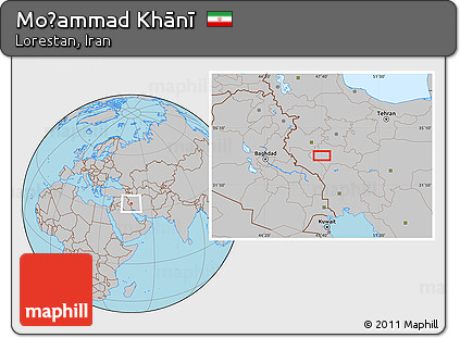 Gray Location Map of Moḩammad Khānī