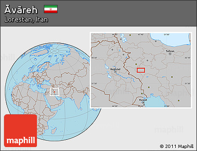 Gray Location Map of Āvāreh