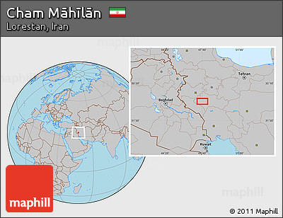 Gray Location Map of Cham Māhīlān