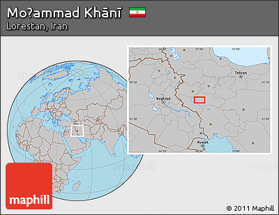 Gray Location Map of Moḩammad Khānī