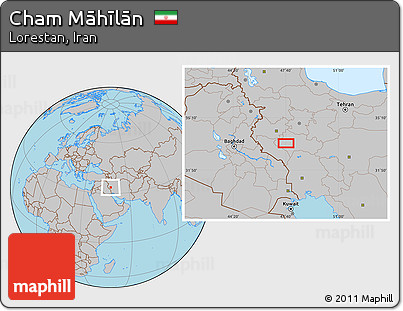 Gray Location Map of Cham Māhīlān