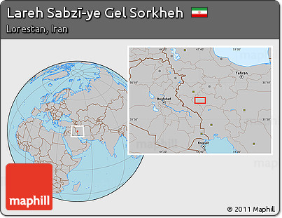 Gray Location Map of Lareh Sabzī-ye Gel Sorkheh